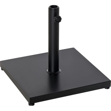 Base per Ombrellone Quadrata da 18kg per Pali da Ø3/3.5/3.8 cm, 45x45x39 cm, Nero