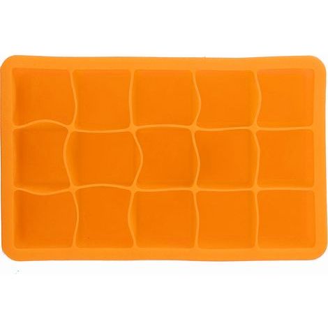 Bac à glaçons en silicone à 15 compartiments pour faire des glaçons maison, idéal pour la cuisine et le bar. Couleur : orange. - (1/5)