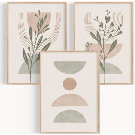 Set mit 3 Wandpostern, dekorative Poster für Schlafzimmer, Zuhause, Cousin, Wanddeko im Boho-Stil fürs Wohnzimmer (1/5)