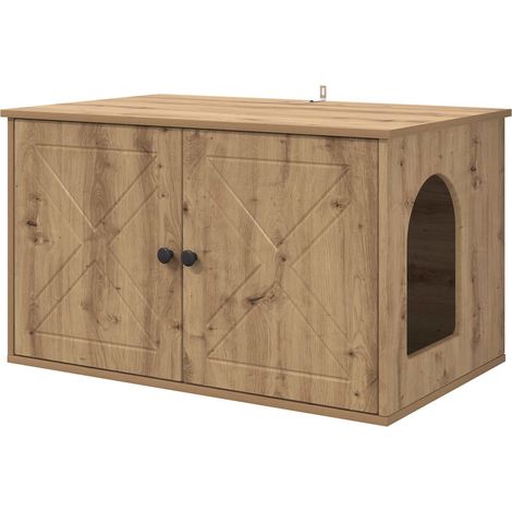 vidaXL  Cat House  Artisian Oak 85 x 55 x 50.5 cm Engineered Wood