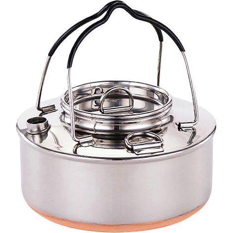 Bouilloire de camping portable en acier inoxydable 304 avec fond en cuivre. (1/5)