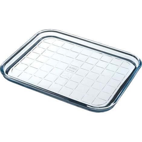 Plaque de cuisson en verre borosilicate 32x26cm – Résistante aux chocs thermiques – Pour gâteaux, tartes et flans – Passe au lave-vaisselle – Pyrex