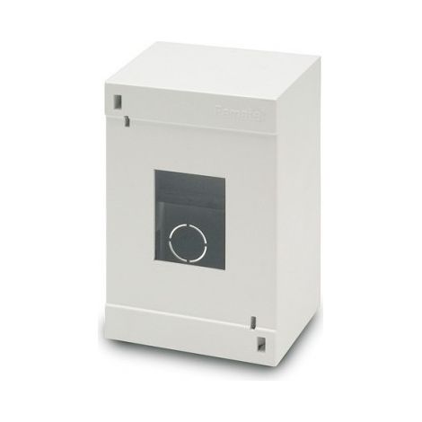 Coffret cache-bornes 4 modules blanc 130X87X63mm sans porte avec rail IK07 IP20 FAMATEL 3454
