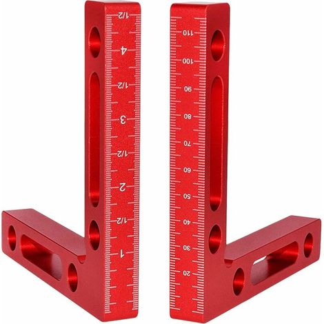 DEESSE SHOP - 2 pièces en alliage d'aluminium 90 degrés positionnement carré pince à Angle droit travail du bois outils de travail du bois coin serrage carré (1/5)