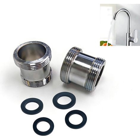 2 Pcs M20 to M22 Mixer Tap Adapter, Kitchen Faucet Adapter for Aerator, M20 Aerator Tap Adapter with Quick Connection, Durable and Corrosion Resistant (1/5)