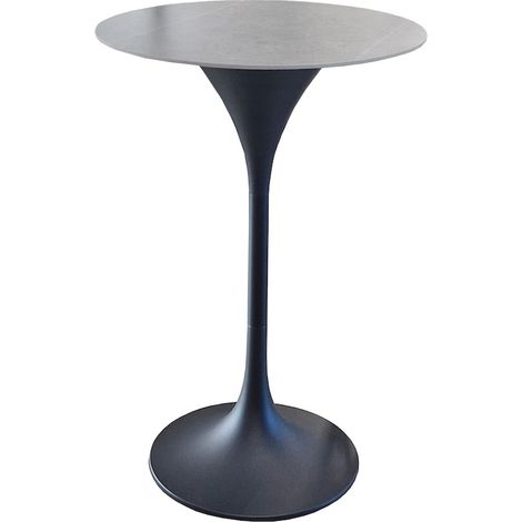 PROLOISIRS Table haute - MUSE - Ø70 x H104 cm - Graphite - Aluminium époxy / Céramique
