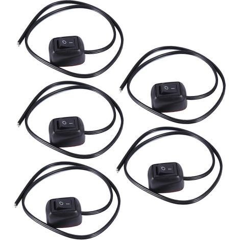 Lot de 5 interrupteurs à bouton en forme de goutte d'eau pour voiture (marche/arrêt, 12 V CC) pour feux antibrouillard, feux de jour, barres lumineuses LED, etc. (1/5)
