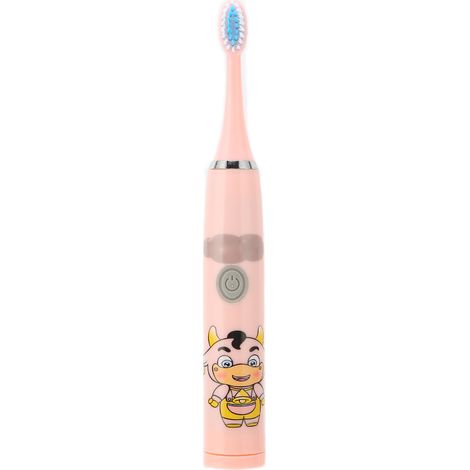 Elektrische Kinderzahnbürste mit weichen Borsten – Rosa Cartoon-Design für die Zahnreinigung von Kindern (1/5)