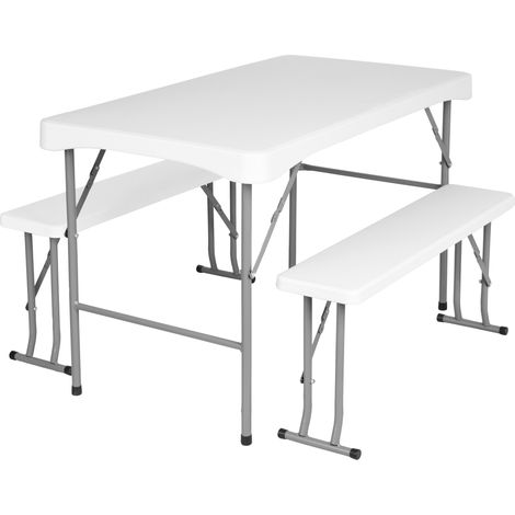 Conjunto de mesa y 2 bancos para catering de jardín STANLEY