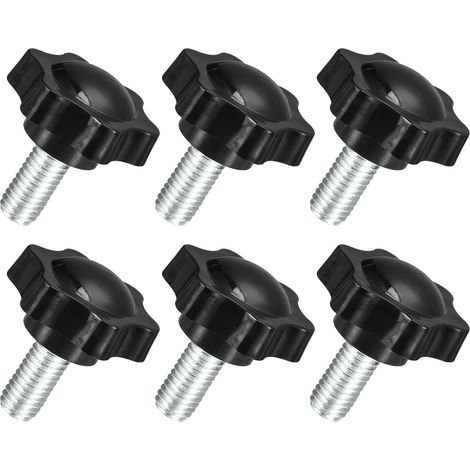 6Pcs Boutons Étoile M10 x 20mm, Bouton de Serrage Hexagonal en Plastique à Visser à la Main pour le Remplacement du Pied de Parasol (1/5)
