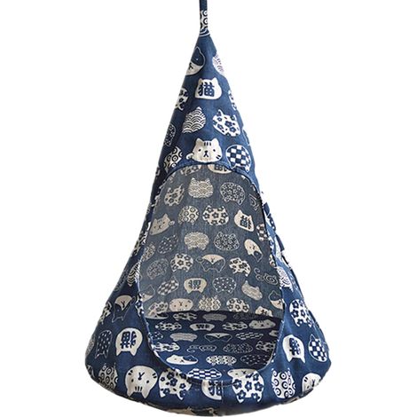 1 hamac pour animaux de compagnie, grand espace 45x45x56 cm, doux et confortable, en lin + éponge, bleu, pour chat d'intérieur (1/5)