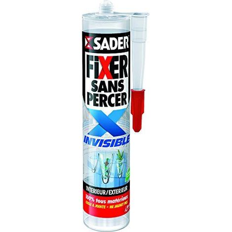Mastic de Fixation - SADER - Fixer Sans Percer - Transparent - Ultra-résistant - 290 ml (1/5)