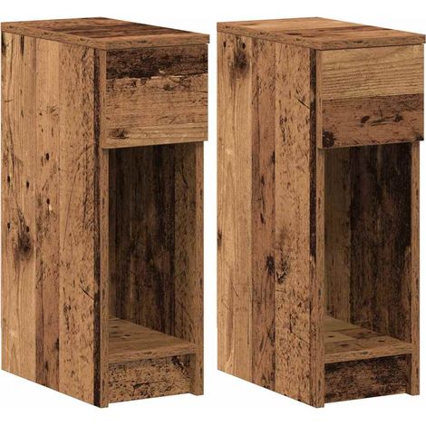 Maison Exclusive - Comodini con Cassetto 2 pz in Legno Antico 20x36x60 cm