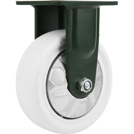 Roulettes robustes de 12,7 cm (5 po) en polypropylène PP anti-torsion, fixes et plates (1/5)