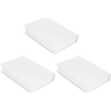 Trois boîtes décoratives en forme de livres. idéales pour les loisirs créatifs. Ces faux livres légers peuvent servir de décoration pour une table basse. une étagère ou une bibliothèque. (1/5)
