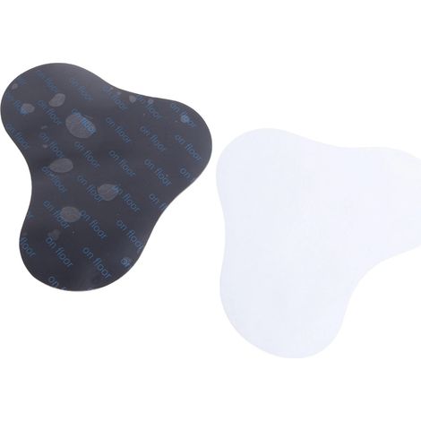 Lot de 10 tapis antidérapants, noir, 3 points d'appui, coins arrondis, lavable, réutilisable, pour salon et salle de bain (1/5)
