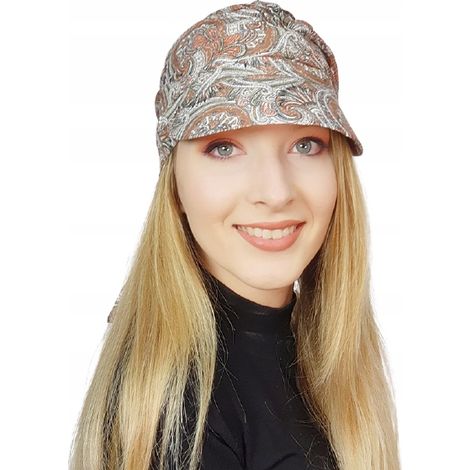 Turban pour femme Tess avec visière 197, foulard à volants, également après chimiothérapie (1/5)