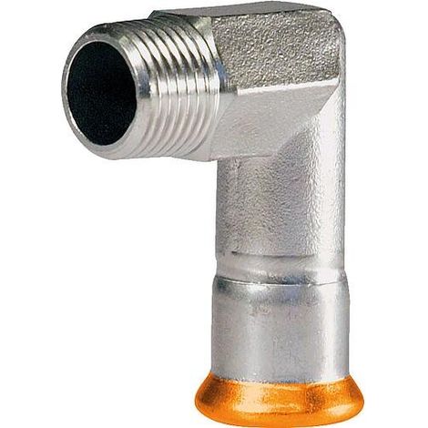 Raccord à sertir en inox 304 Contour M Coude de transition 90° 22mm x DN20 (3/4) AG