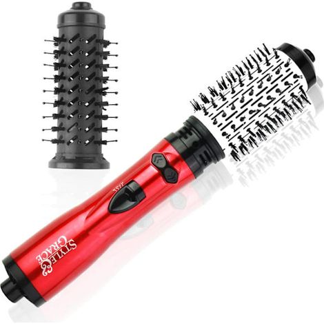 Dieser beheizte Kamm und Haartrockner verfügt über eine rotierende Bürste für den Salon- und Heimgebrauch. Mit dieser 2-in-1-Elektrobürste mit rotierender Bürste lassen sich elegante und glamouröse Lo (1/5)