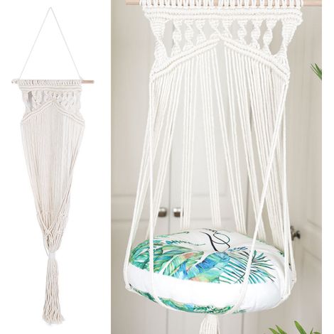 Hamac suspendu pour chat, chaise en corde de coton tressée, lit pour chat d'intérieur ou d'extérieur, décoration de jardin. (1/5)