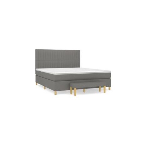 Sommier à lattes de lit avec matelas Gris foncé 160x200 Tissu (1/5)