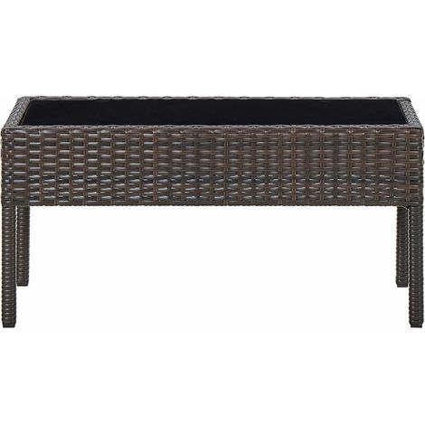 vidaXL Mesa de jardín ratán sintético marrón 75x40x37 cm (1/2)