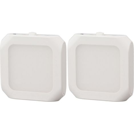 [Lampe de nuit] [double pack] [led avec sensor de luminosité et dimmable] Veilleuse LED à brancher avec sensor de luminosité automatique et dimmable, lumière douce, ABS, 2 unités
