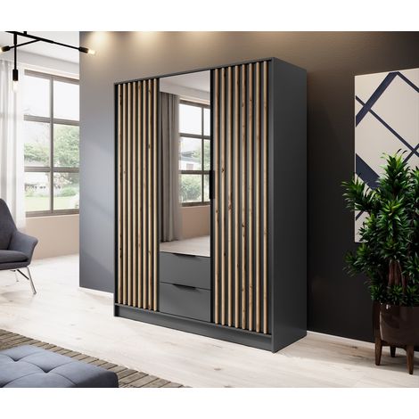 Armoire MELODIE 155 cm anthracite (1/4)
