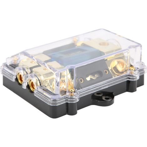 Universeller Kfz-Sicherungshalter, 100 A, mit digitaler LED, 1 Eingang und 2 Ausgängen, für Audioverstärker. (1/5)