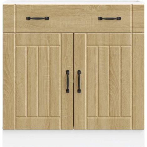 Meubles de Cuisine en Bois d'Ingénierie, Couleur Chêne Sonoma (1/5)
