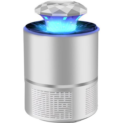 Lampe anti mouches d'intérieur USB à tête de diamant Type d'aspiration piège domestique silencieux Blanc (1/5)