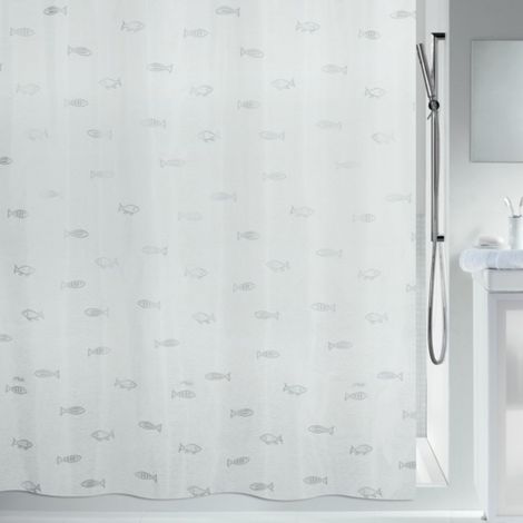 Cortina de ducha Poliéster KOS 180x200cm Plata Spirella