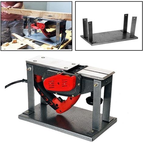 Ej.Life Support de rabot électrique inversé pour rabot électrique, support de rabotage pour le travail du bois, support pratique à rabat pour outils ménagers