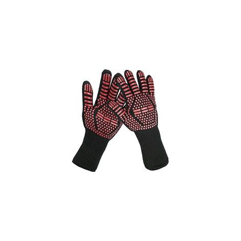 Gants de four à micro-ondes résistants à la chaleur, en silicone ignifugé haute température (trois rouges), pour griller. (1/5)