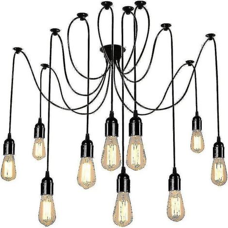 Lampe 10 Lampe Araignée Plafonnier Lustre Multi Lampe Abat-jour Edison Antique (1/5)