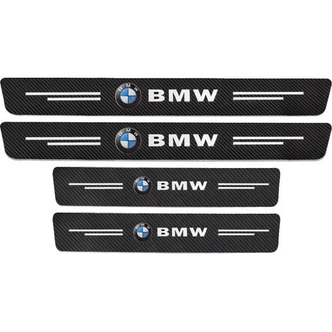 (A) 4 pièces BMW M - Protection de seuil de porte en fibre de carbone, autocollant pour BMW E30, E36, E39, E46, E60, E90, F10, F30