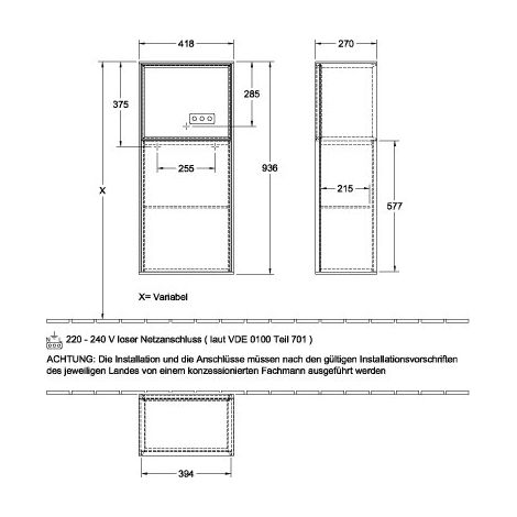 Villeroy & Boch G500HJHJ Armoire latérale Finion G50
