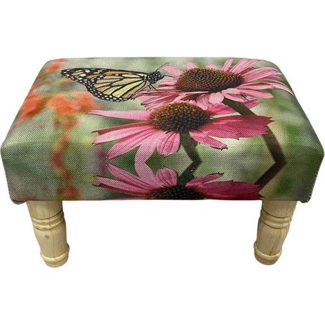 Butterfly Footstool - Linen - L25 x W45 x H28 cm