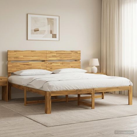 vidaXL Cama doble con cabecero ROSTOCK Blanco 180 x 200 cm (1/5)
