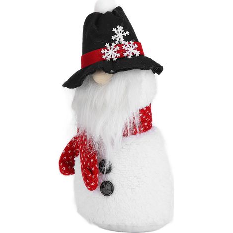 Dekorative Schneemannpuppe mit Weihnachtsmütze – originelles Spielzeug für Partys und Zuhause (1/5)
