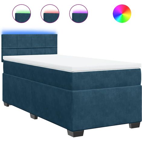 Maison Exclusive - Sommier Ă lattes de lit avec matelas bleu 100x200 cm (1/5)