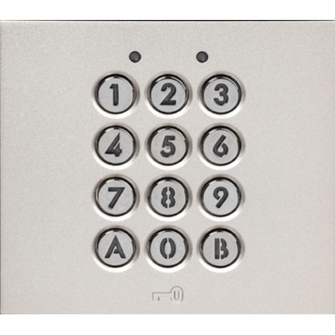 Aiphone – Module clavier 100 codes – 2 relais NO/NF 1A sous 24VAC-DC – Façade en zamak résistante au vandalisme – Alimentation 12V/24V