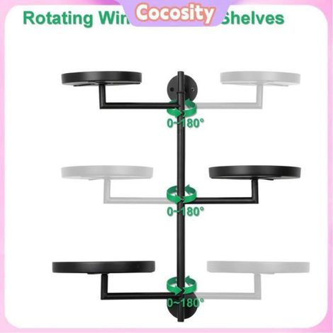 Étagère Rotative Pour Plantes - Fer Forgé - 3 Plateaux Circulaires - Pour Rebord De Fenêtre - 43,4 Cm - 3 Pièces (1/5)