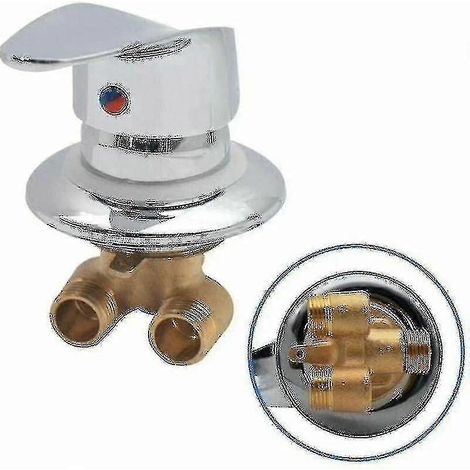 Mitigeur de douche en laiton avec inverseur de sortie et raccord G1/2 chromé (1/5)