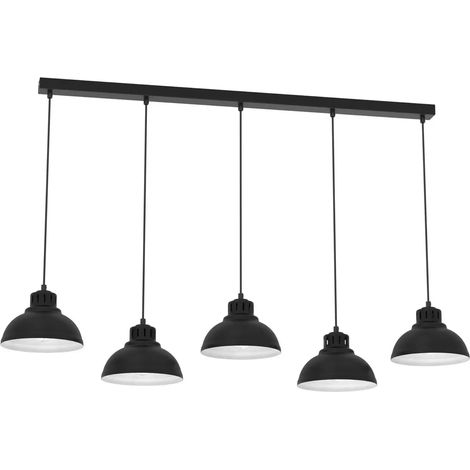 [GEBRAUCHT] B-Ware Hängeleuchte Sven Pendelleuchte Lampe Schwarz Stahl E27 Led Fassung Fünfflammig (1/2)