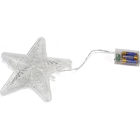 Décoration de Noël : Sapin de Noël illuminé avec des guirlandes LED, étoile lumineuse au sommet du sapin pour Noël (1/5)