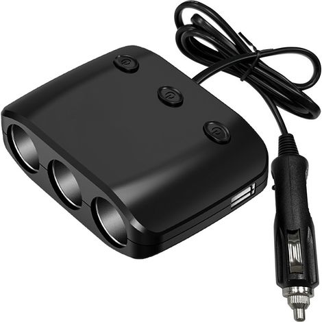 Caricabatteria da auto da 120 W, adattatore di alimentazione con splitter di potenza a 3 fori, caricabatterie rapido da 12 V