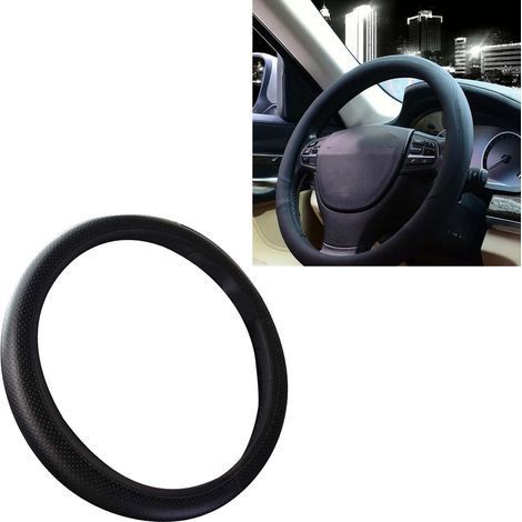 Lenkradbezug 38 cm Universal Kunstleder Schutzhülle Schwarz Autozubehör (1/5)