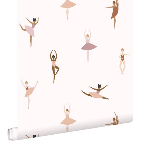 papier peint ballerines terracotta et rose lilas - ESTAhome (1/5)