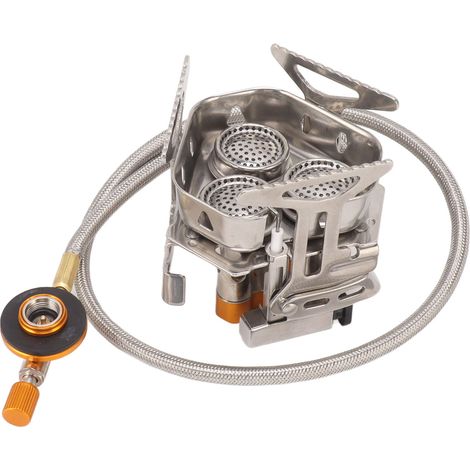 Réchaud à gaz de camping pliable, coupe-vent, mini réchaud de camping à allumage électronique pour une utilisation en extérieur (1/5)